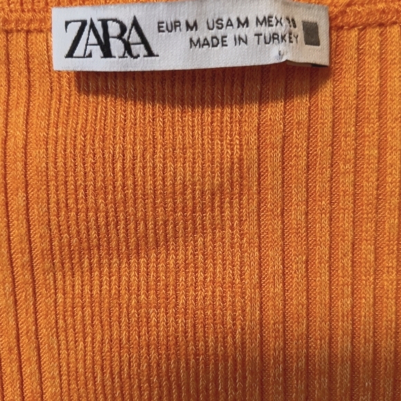 ZARA Cropped Ribbed Bolero Long Sleeve Button Down Cardigan Top Sz. M - Picture 8 of 9